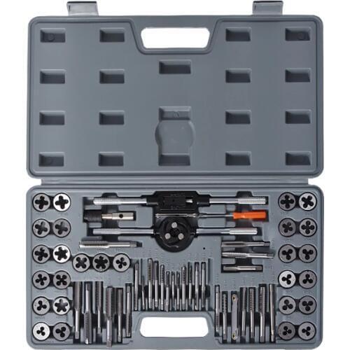 60 pcs / set tap and die sets m3 ~ M12 metric screw plugs taps & amp; tap & amp; die wrench, taps to hand screw by hand threadin