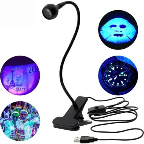 D2 LED Ultraviolet UV Lights Desk Lamp USB Mini UV Gel Curing Light Nail Dryer for DIY Nail Art Cash Medical Product Detector