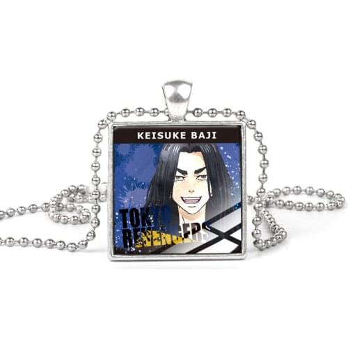 2021 New Anime Tokyo Revengers Necklace Fashion Square Glass Pendant Necklaces For Men Women Cosplay Jewelry Gift