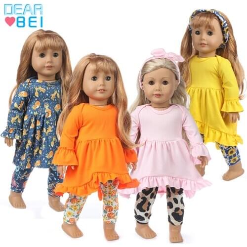 New Dress Suit+Scarf 4pcs in 1 Fit For American Girl Doll 18 Inch Doll Clothes , Shoes are not included
