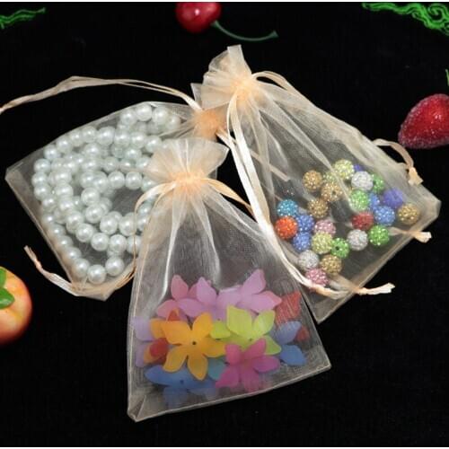 Wholesale 100pcs/lot Drawable Seashell Small Organza Bags 7x9cm Favor Wedding Christmas Gift Bag Jewelry Packaging Bags& Pouches