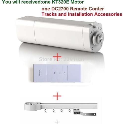 Original Ewelink Dooya Sunflower KT320E Electric Curtain Motors 45W 220V 50mhz with remote controler DC2700+3M Customizable Curt