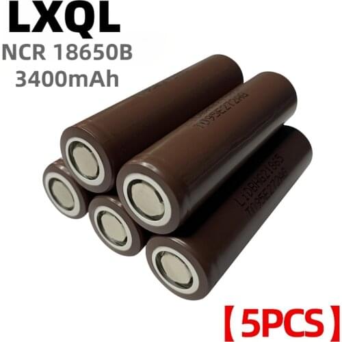 LXQL 5PCSrechargeable lithium battery, new, original, NCR18650B, 3.7v, 3400mah, 18650,used for flashlight battery (without PCB)