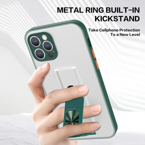 Shockproof Magnetic Bracket Phone Case For iPhone X Xs XR 11 12 Pro Max 12 Mini SE 2020 Transparent Soft Protective Back Cover