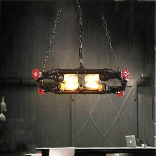 Retro American Iron Dining Room Chandelier Restaurant Bar Kitchen Light Art Internet Bar Living Room Pendant Lamp Headlight