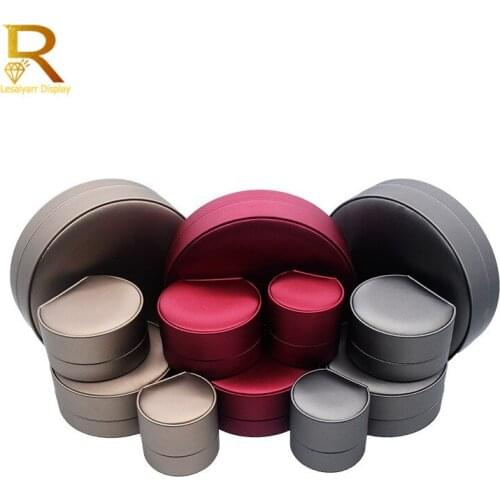 Luxury Engagement Ring Box PU Leather Jewelry Bracelet Gift Storage Organizer Case Large Chain Pendant Necklace Display Keep Box