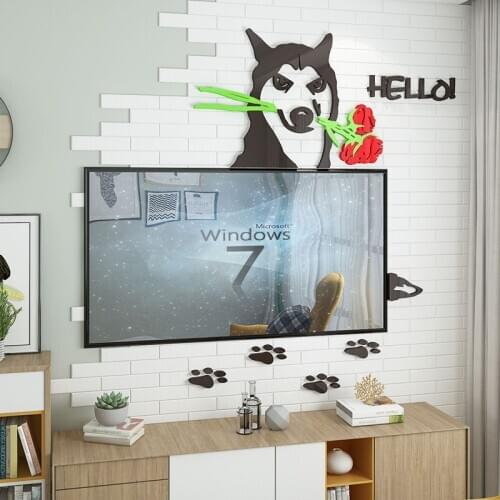 Nordic DIY creative puppy Acrylic Wall Sticker 3D stereo living room Entrance restaurant background room Layout Wall Sticker