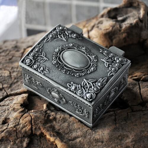 Treasure Chest Jewellery Trinket Box Storage Container Case Vintage Design 6.3x5x3cm