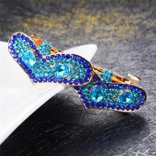 Top Rhinestone Crystal Double Hearts Barrettes Hair Jewelry Fashion Hair Clips Wedding Hair Accessories Hairpin Valentine Gifts