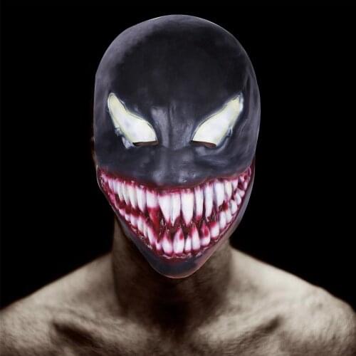 Venom Let There Be Carnage Eddie Brock Cosplay Latex Mask Helmet Halloween Party Carnival Costume Props
