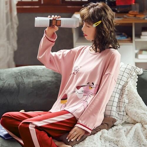 Spring And Autumn Full Sleeve Sweet Female Thin Winter Homewear clothes set