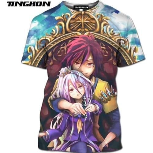 XS-7XL 3D Funny Anime No Game No Life T-Shirt Athletic Mens Shirt Kawaii Cartoon loli Royal Sister T-Shirt Chess King Tops 03