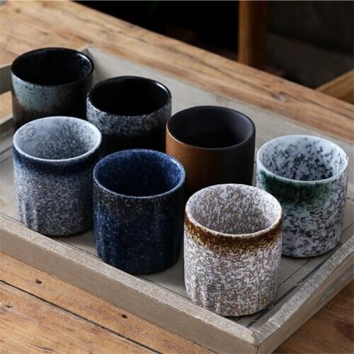 Japanese Retro Handmade Under Glazed Ceramic Coffee Cup Porcelain Tea Cups Creative Sake Cup Drinking Utensils Office Drinkware