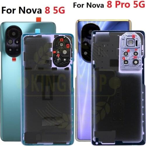 Back Housing For HUAWEI Nova 8 Pro 5G Back Cover Glass Battery with Camera Lens Replacement For Huawei Nova 8 8pro Back Housing