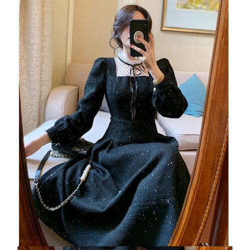 Woman Dress Summer Retro Autumn Winter Woolen Dress Vestido De Mujer