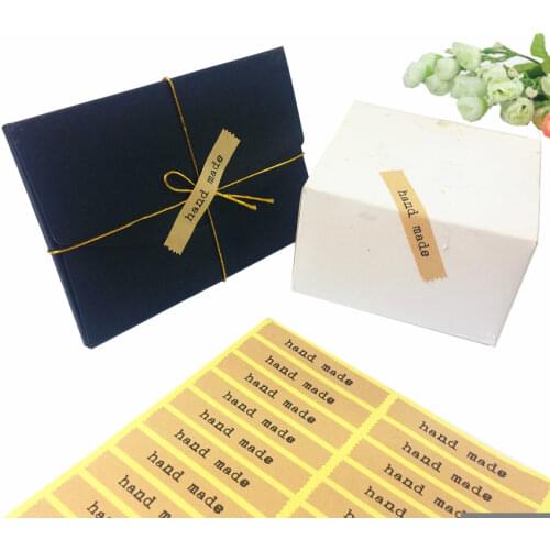 120pcs/lot Hand-Wrapped Handmade Leather Sealing Sticker Kraft Sticker Baking DIY Gift Box Stickers