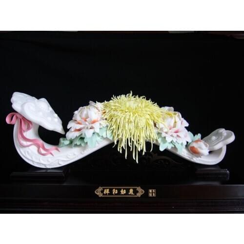 20 "auspicious porcelain flower ornaments handmade ceramic crafts creative decoration living room study gift