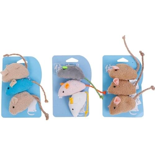 3Pcs Little Fat Mouse Cat Toys Mix Pet Catnip Mice Cats Toys Fun Plush Mouse Cat Toy For Pet Supply