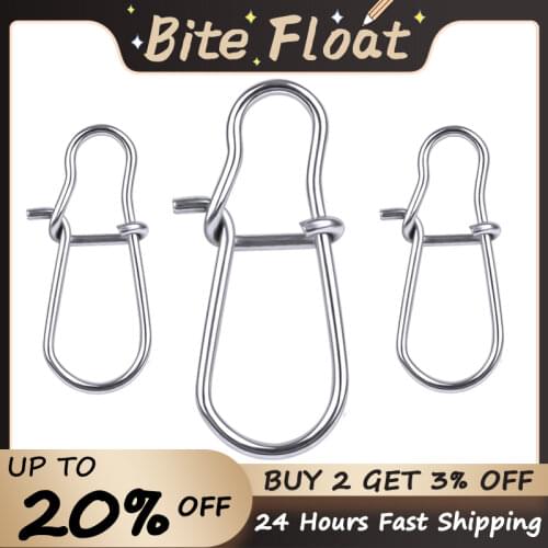 30 or 50 or 100 pcs Stainless Steel Fishing Snaps Fast lock Clips Safety Connector Accessories Tackle For Lures Hooks Clips