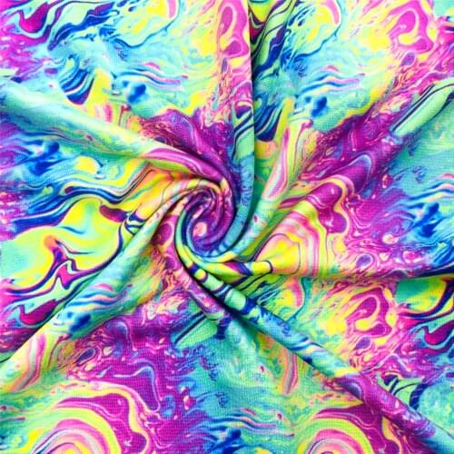 50*145cmTie Dye Painting Double Brushed Poly Knit Stretch Fabrics Sewing Quilting Needlework DIY Handmade Cloth,1Yc19234