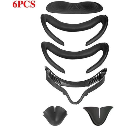 6Pcs/Set Helmet Eye Face Mask Cover For Oculus Quest Headset Glasses Reality Support For Quest2 Virtual Accessories 2 VR W0X1