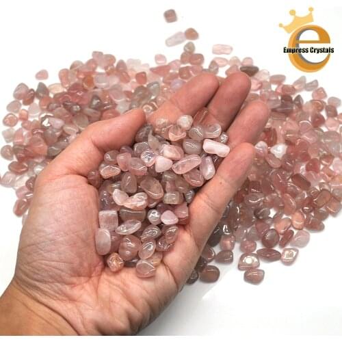7-12mm Natural Crystal Top Rose Quartz Ore Mineral Specimen Healing Stone Gravel Bulk Tumbled Gemstone