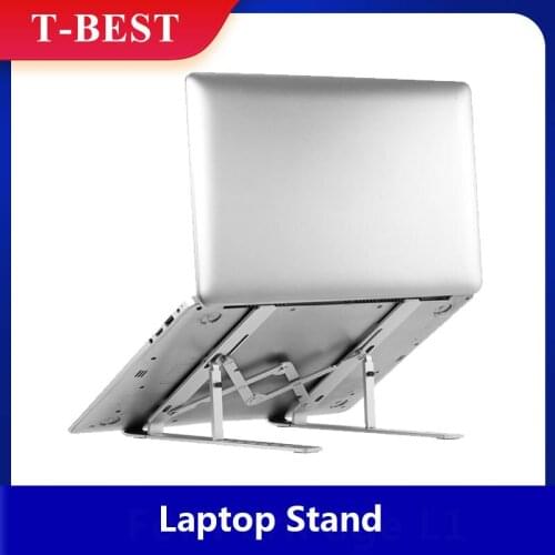 7-level Adjustable Laptop Stand Portable Aluminum Alloy Laptop Stand Foldable Non-slip Notebook Holder Silver