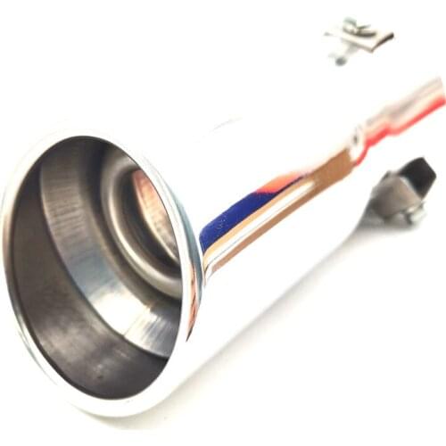 Car Muffler Tail Pipe Chrome Oval 58mm Inlet Exhaust Tip Stainless Universal