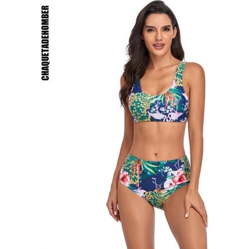 High Waist Bikinis 2021 Tie-dye Printing Swimsuits Women Sexy Backless Beachwear Sports Ribbed Bathing Suits New Swimwear BIKINI