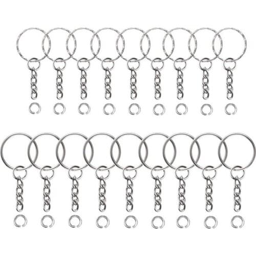 Keyring Keychain Metal Blank Keychain Split Ring Pendant Charms Holder Link Rings DIY Key Chains Accessories DIY Jewelry Making