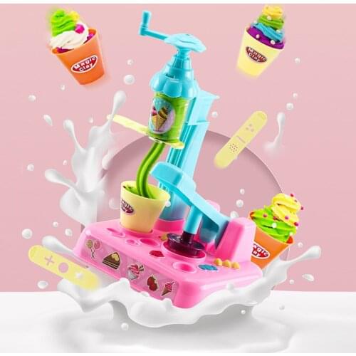 DIY Handmade 12 Color Playdough Mud Slime Clay Toy Clay Gift Play Dough Toys for Children Pretend with Ice Machine Mold Tool Set