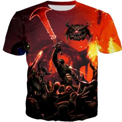 Doom Game Men Women Summer New Fashion Cool 3D Printed T-Shirts Boy Girl Casual Tshirt Teens Streetwear Anime Tops Birthday Tee
