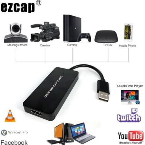 4K 30HZ HDMI To USB 2.0 Video Capture Card Phone Game HD Camera TV Box DVD Recording Plate 1080P 60fps OBS Online Live Streaming