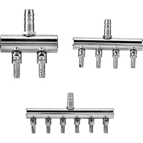 Stainless Steel Aquarium Fish Tank Air Flow 8mm Turn to 4mm Splitter Control Valve HOT