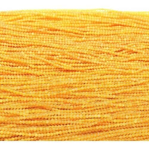 Top quality natural yellow jades stone chalcedony 2mm 3mm round spacer accessories loose beads for jewelry making 15inch B437