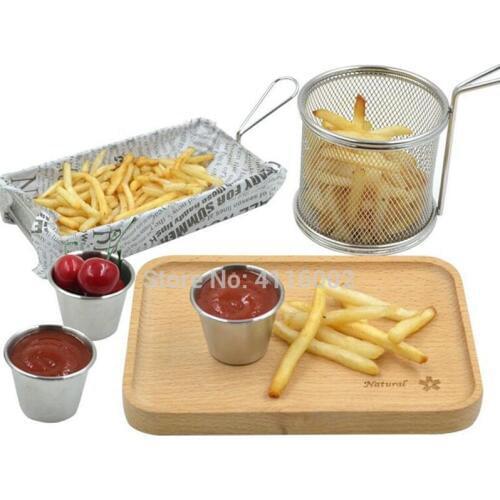 Kitchen Seasoning Cups Tomato Stainless Steel 304 Sauce Cups Snack Baskets Sauces Seasoning Cups Kitchen Utensils QW7487