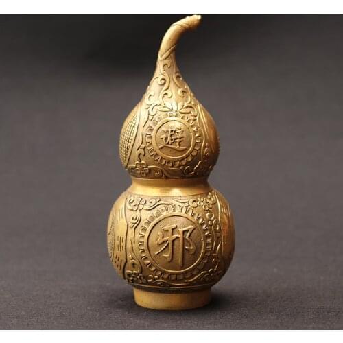 Copper gossip gourd zhen Zhai gourd Evil evil spirits Wang marriage office living room decorations home Feng shui ornaments