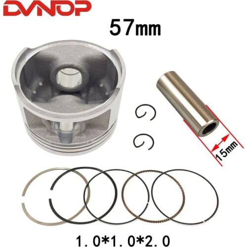 Motorcycle 57 mm Piston 15 mm Pin Ring Set Kit Assembly For Haojue EN150 GZ150 QS150 150cc
