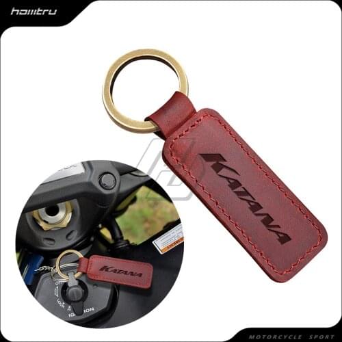 Motorcycle Cowhide Keychain Key Ring Fits for Suzuki KATANA 125 250 400 Key