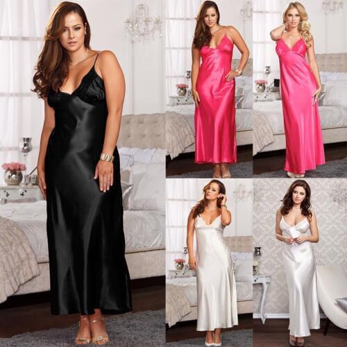 New Summer Women Sexy Lingerie Sleeveless Silk Lace Crochet Long Nightdress Pajamas Lacing Nightgown Sleepwear