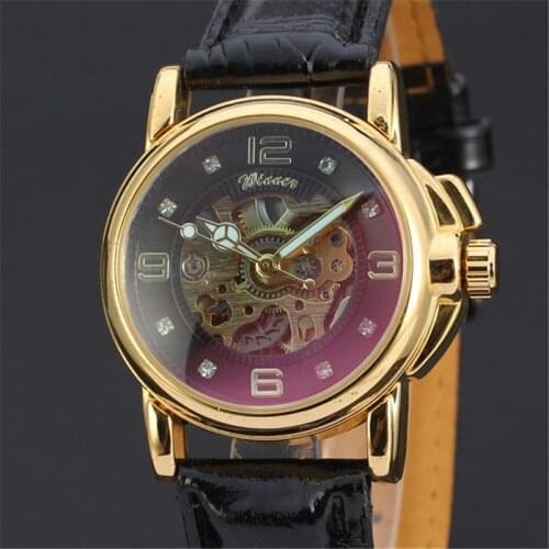 New WINNER Female Women Watch Ladies Casual Clock Automatic Mechanical Watches Classic Top Brand Luxury Skeleton Clocks 148