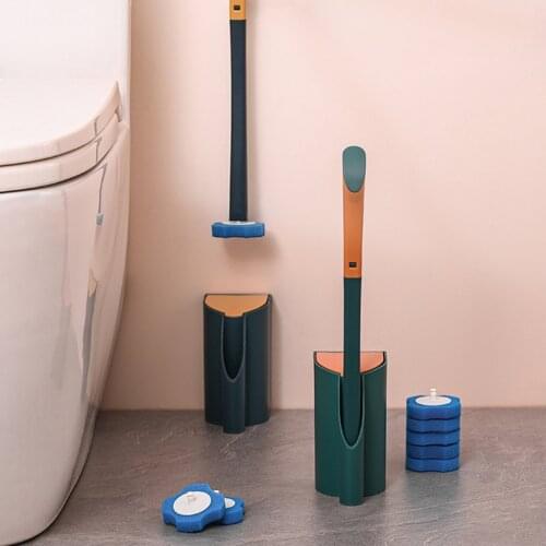 Disposable Long Handle Toilet Brush Cleaning Tools Household Cleaner Brush Bathroom Accessories For Toilet With Brush Head