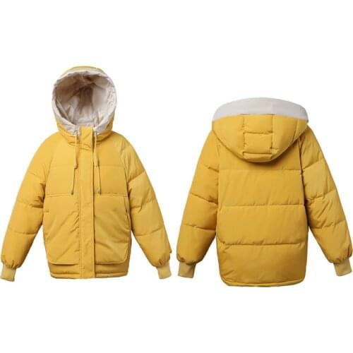 Womens Coat Winter Jackets New Loose Oversized Thick Warm Parkas Button Big Pocket Female Casual Hooded Outerwear