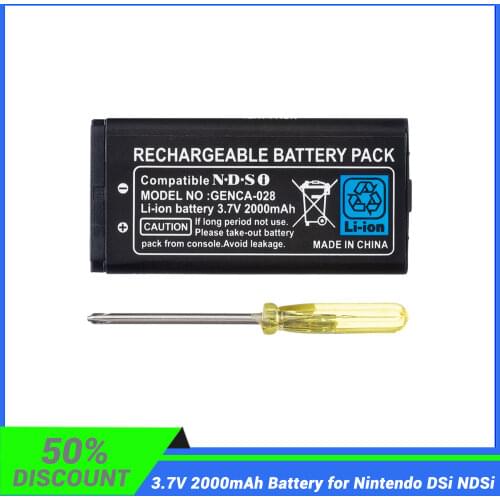 High Quality 3.7V 2000mAh Rechargeable Lithium-ion Battery + Tool Pack Kit for Nintendo DSi NDSi