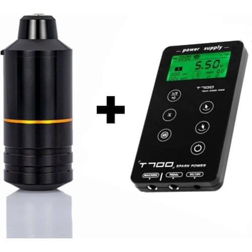 Professional Tattoo Rotary Hybird Pen Machine Strong Quiet With Timing function T-700 Tattoo Power Supply Tattoo Kit