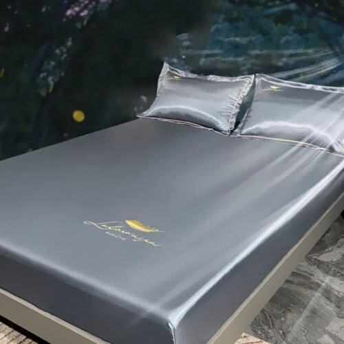 1PCS Rayon Fitted Sheet 2Pillowcase Mod Bed Sheets For King/Queen Size Single 1.5M/1.8M Bed Bedding Cover Flat Summer Cool Sheet