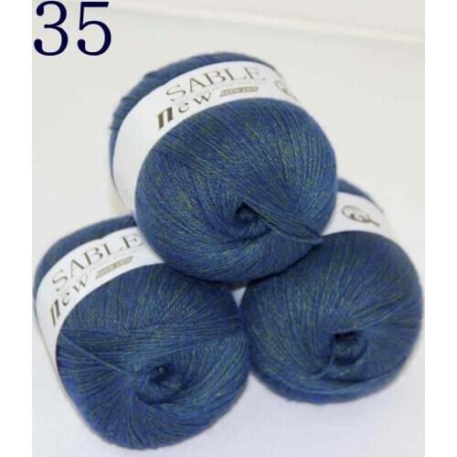 Sale Super Soft Pure 3X50gr Sable Cashmere Wrap Shawls Hand Knitting Wool Crochet Yarn Navy Olive 243-35-3