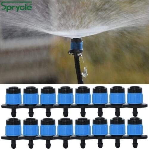 SPRYCLE 20PCS Garden Micro Watering Sprinklers 360 Degrees Rotating Nozzle Mini Spraying 4/7mm Hose for Flower Garden Greenhouse