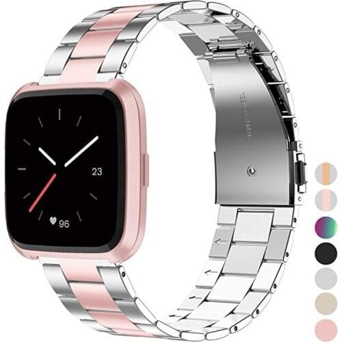 Stainless Steel Watch Strap For Fitbit Versa/VERSA 2 Band Screwless Bracelet Replacement Metal Wristbands For Fitbit Versa Lite