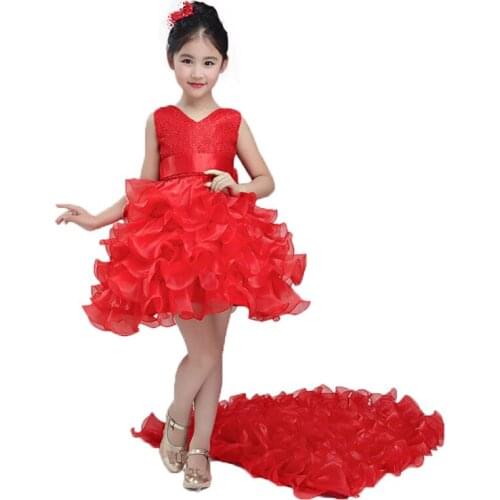 Christmas clothing Princess Flower tutu dress Children girl dress For Wedding teenager Party Prom Dresses